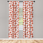 Ambesonne Basketball Window Curtains Pack Of 2, Realistic Style Balls Pattern On White Classical Sports Themed, Lightweight Set