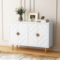 HLR 48   Buffet Cabinet with 4 Doors and Shelves, Modern Credenza Storage Cabinet with Embossed Pattern Doors, Storage Cabinet