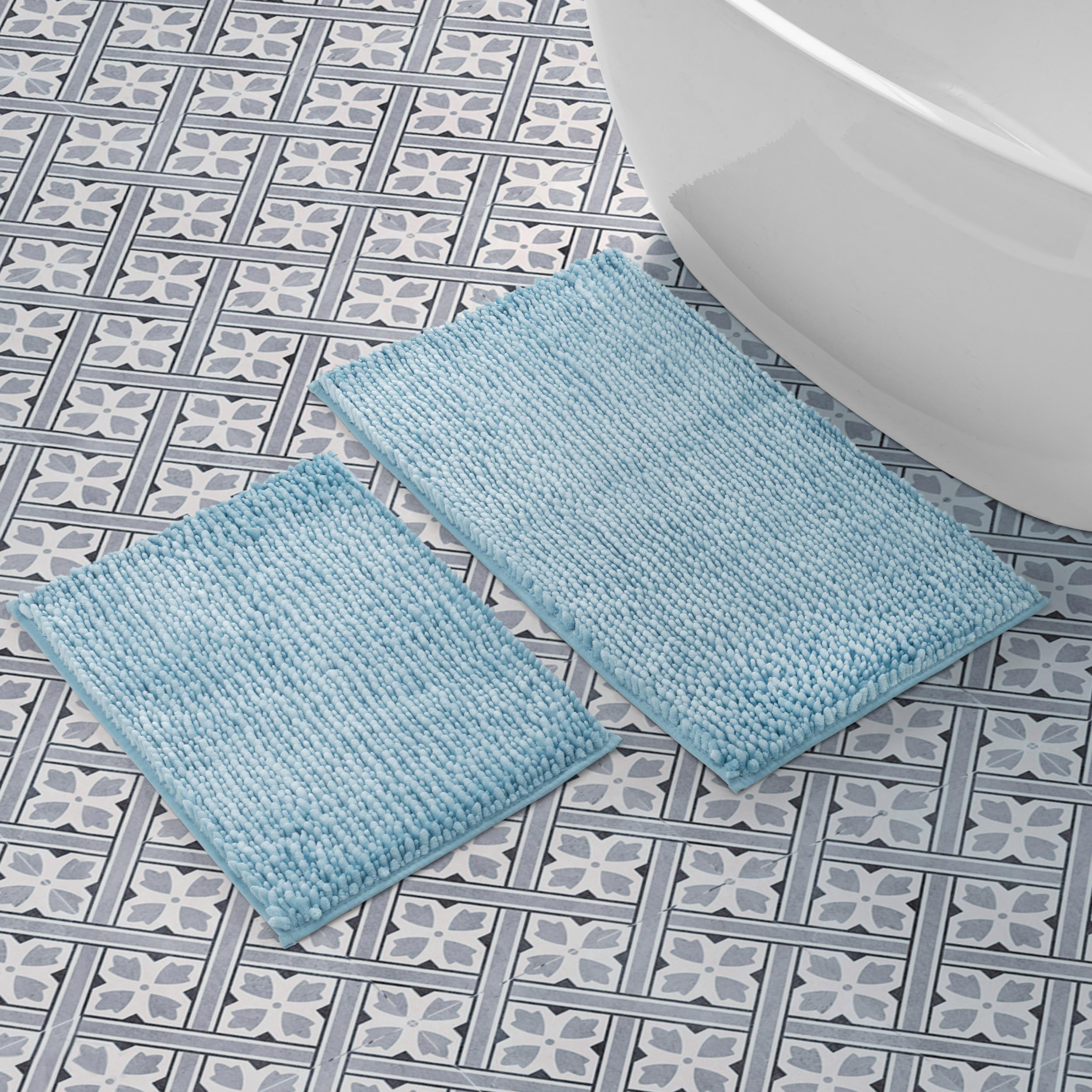 Laura Ashley Butter Rug | Soft Chenille Bath Mat | Bathroom D  cor | Water Absorbent and Machine Washable, 17    x 24    and 20 