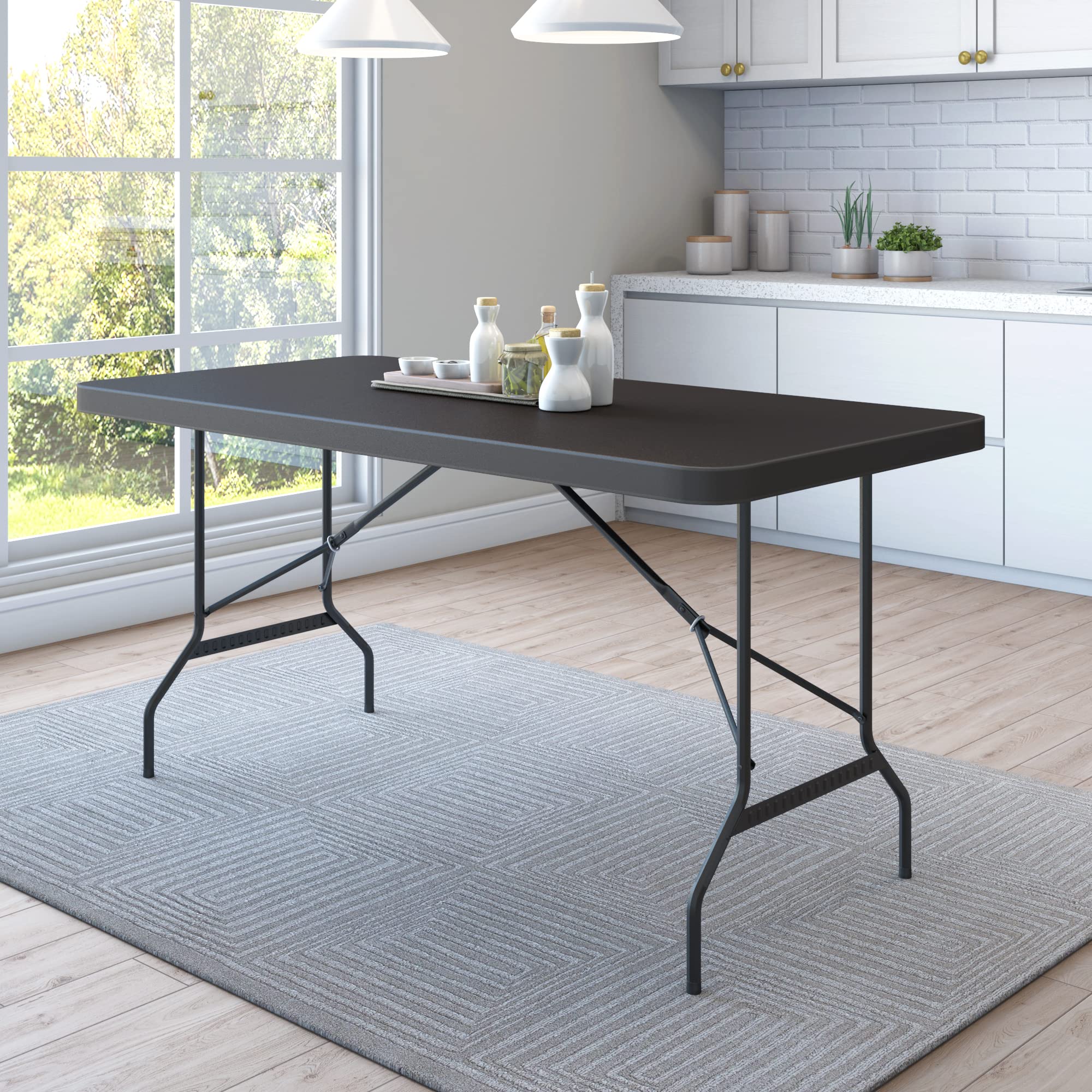 Nilkamal Celebrationz Rectangular 4 Seater Virgin Plastic Dining Table For Dining Room | Indoor & Outdoor |Home Office | Hotel, 