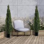 Set Of 2 Pre-Potted 5 Feet Faux Cedar Tree, Lifelike Uv Protected Front Door Decor, Porch, Garden, Entryway Topiary, Indoor/Outd