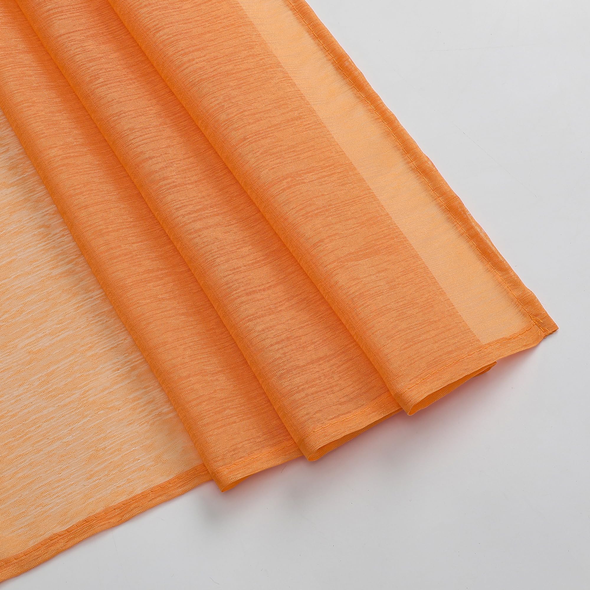 Donren Coral Orange Scarf For Party - Luxury Soft Semi Sheer Window Scarf For Wedding (1 Pack,52 X 144 Inch Length)