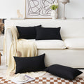 Home Brilliant 12X20 Pillow Cover Set Of 4 Decorative Linen Oblong Pillow Cases For Sofa Bedroom Couch Bed, 12X20 Inches, 30 X 5