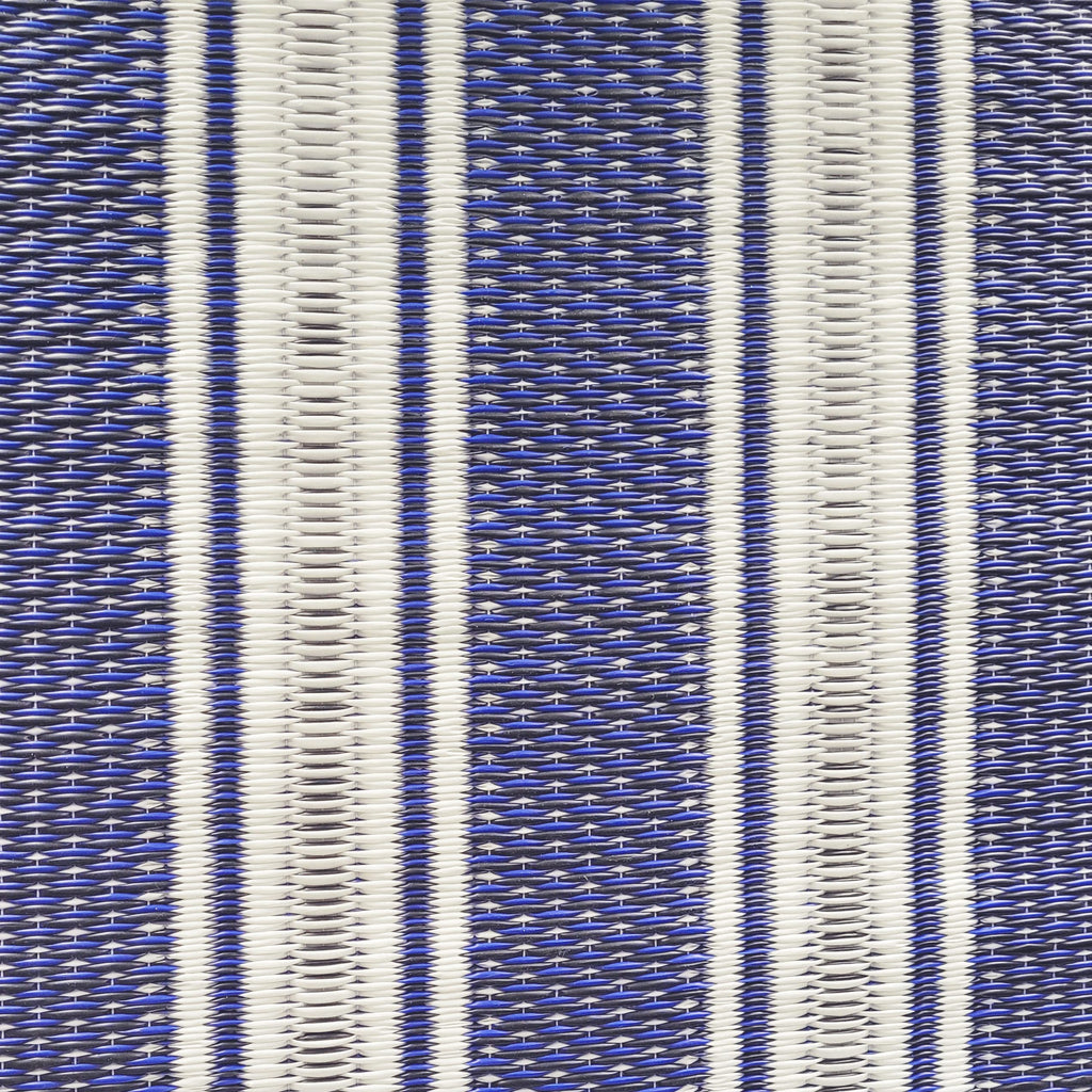 Mad Mats Geometric Outdoor Rug, Reversible Plastic Mat (4' X 6', Vertical Stripe - Blue/White)
