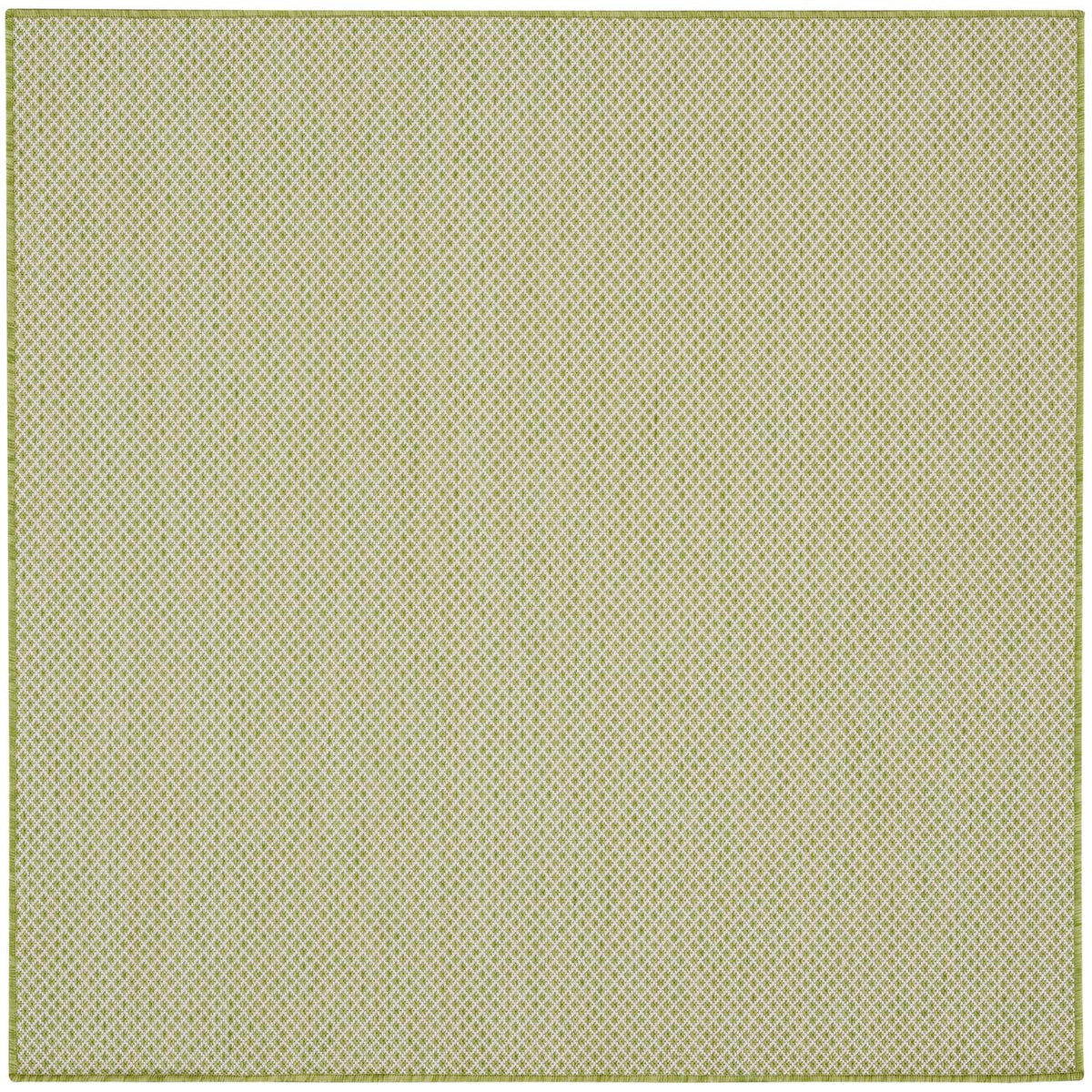 Nourison Courtyard Indoor/Outdoor Ivory Green 5' X Square Area Rug, Easy Cleaning, Non Shedding, Bed Room, Living Room, Dining R
