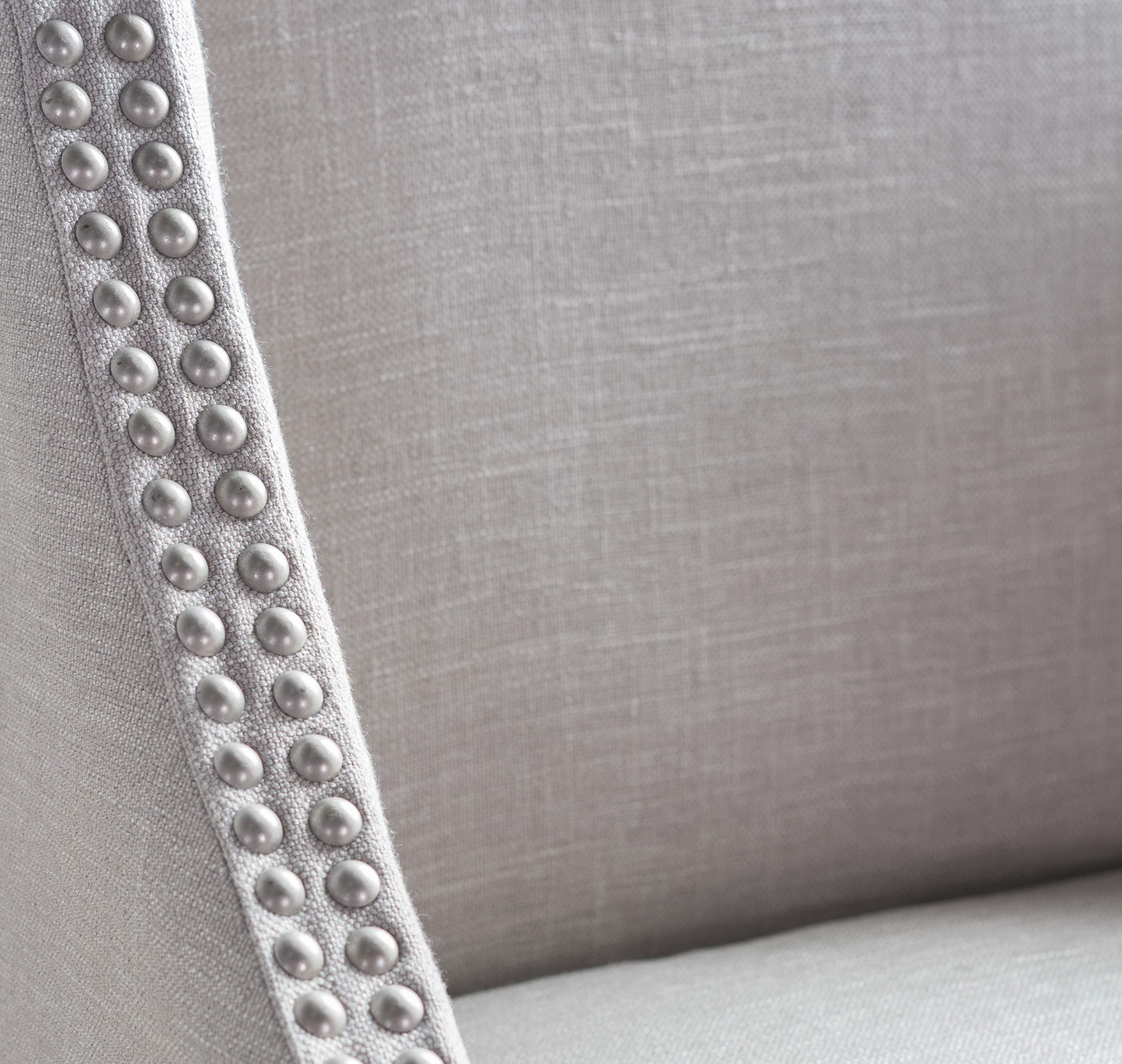 Kosas Home Castaic 24 inch Counter Stool, French Beige Upholstery, Honey Brown Legs (Castaic Counter)