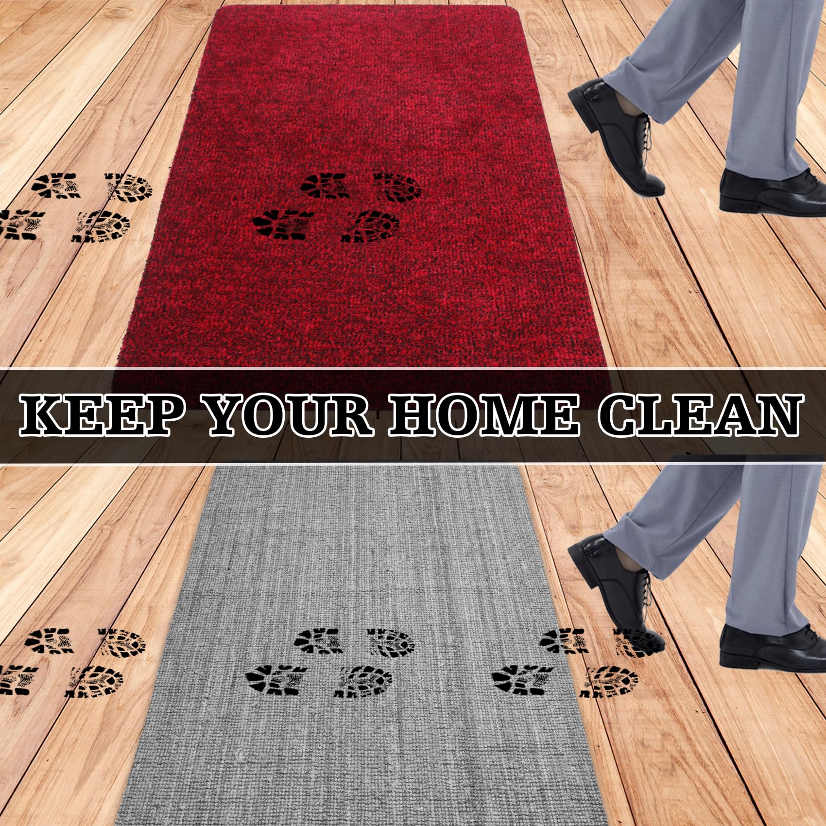 Doormat Entryway Mats Front Porch Doormats,17' X 30' Non-Slip Dirt-Resistant Entrance Mat