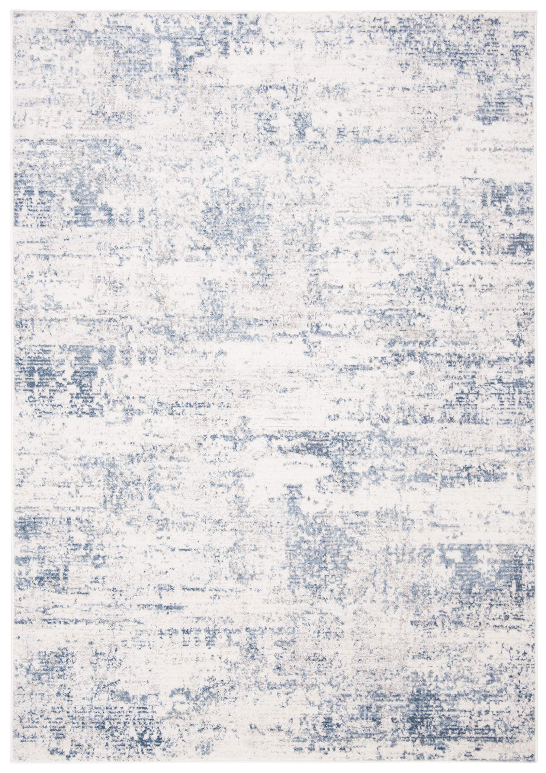 Safavieh Amelia Collection Area Rug - 5'3'' X 7'6'', Ivory & Blue, Modern Abstract Design, Non-Shedding & Easy Care, Ideal For H