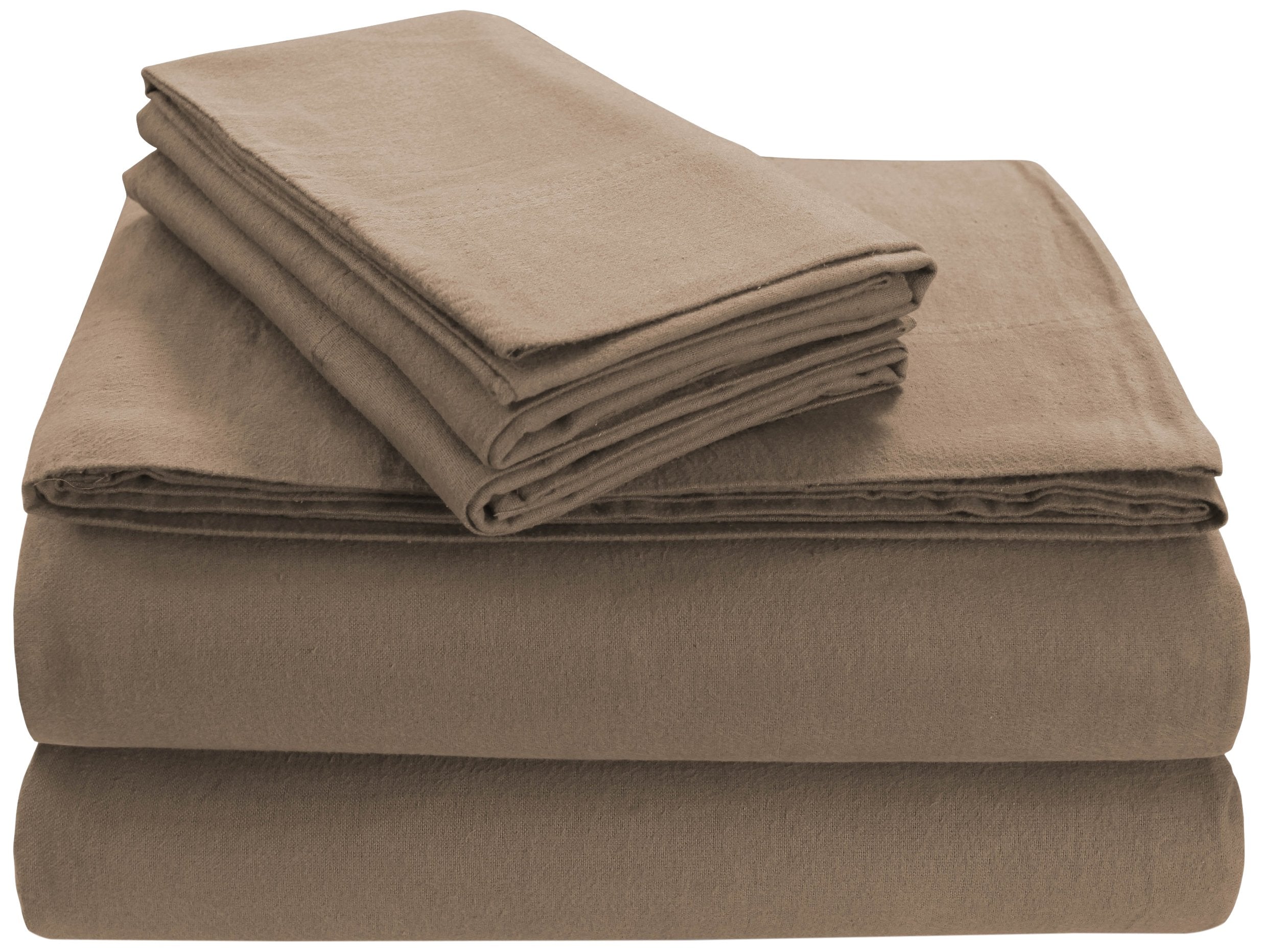 Tribeca Living Fl170Edpcstcas Soft 170-Gsm Cotton Flannel Pillowcases, Standard, Cashmere