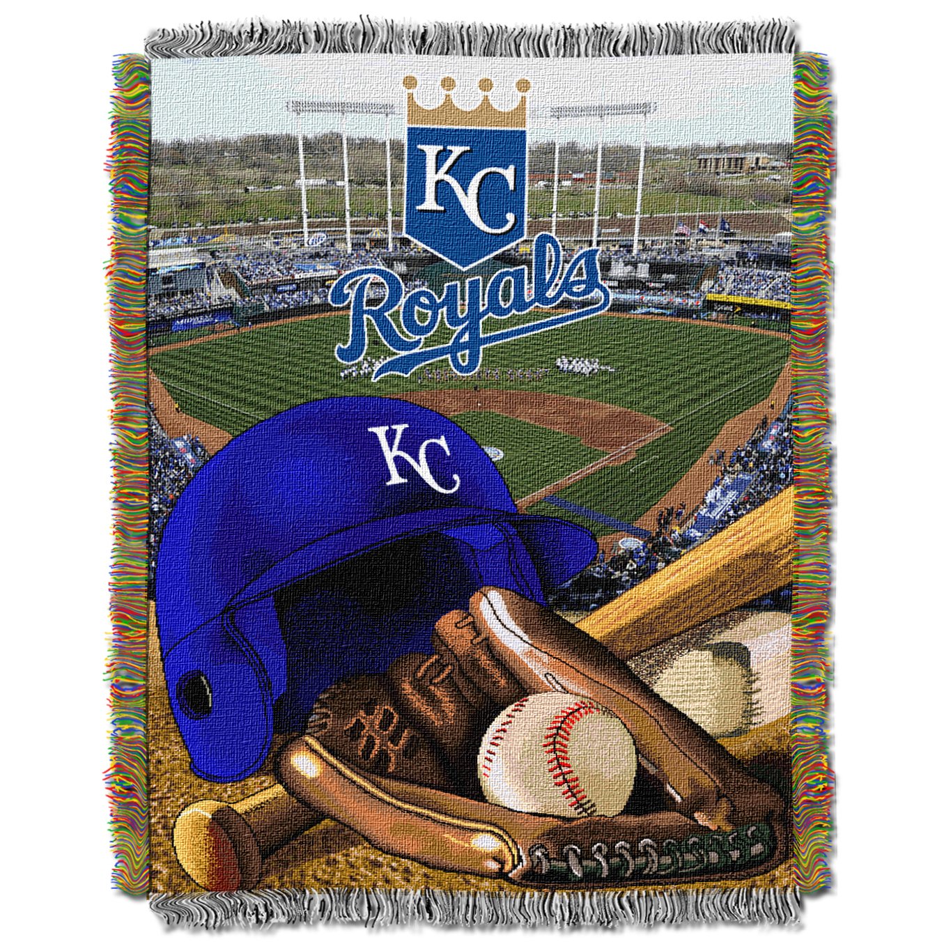The Northwest Company Mlb Kansas City Royals Woven Tapestry Throw Blanket, 48'' X 60'', Home Field Advantage