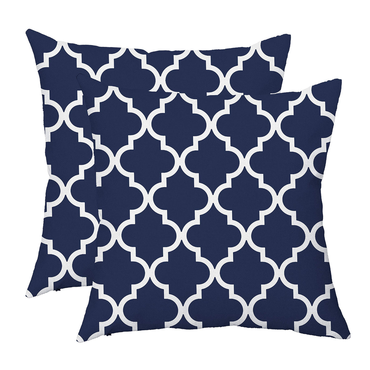 Taoson Pack Of 2 Canvas Throw Cushion Cover Pillow Covers Cases For Couch Sofa Home Decor Modern Quatrefoil Accent Geometric Wit