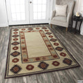 Rizzy Home Alora Decor Ryder 5' X 8' Tribal Tan/Sage/Navy/Burgundy Hand-Tufted Area Rug