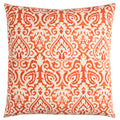 Rizzy Home | T10485 | 22"x22" Light Blue/Neutral/Orange Damask Decorative Pillow | Poly Fill