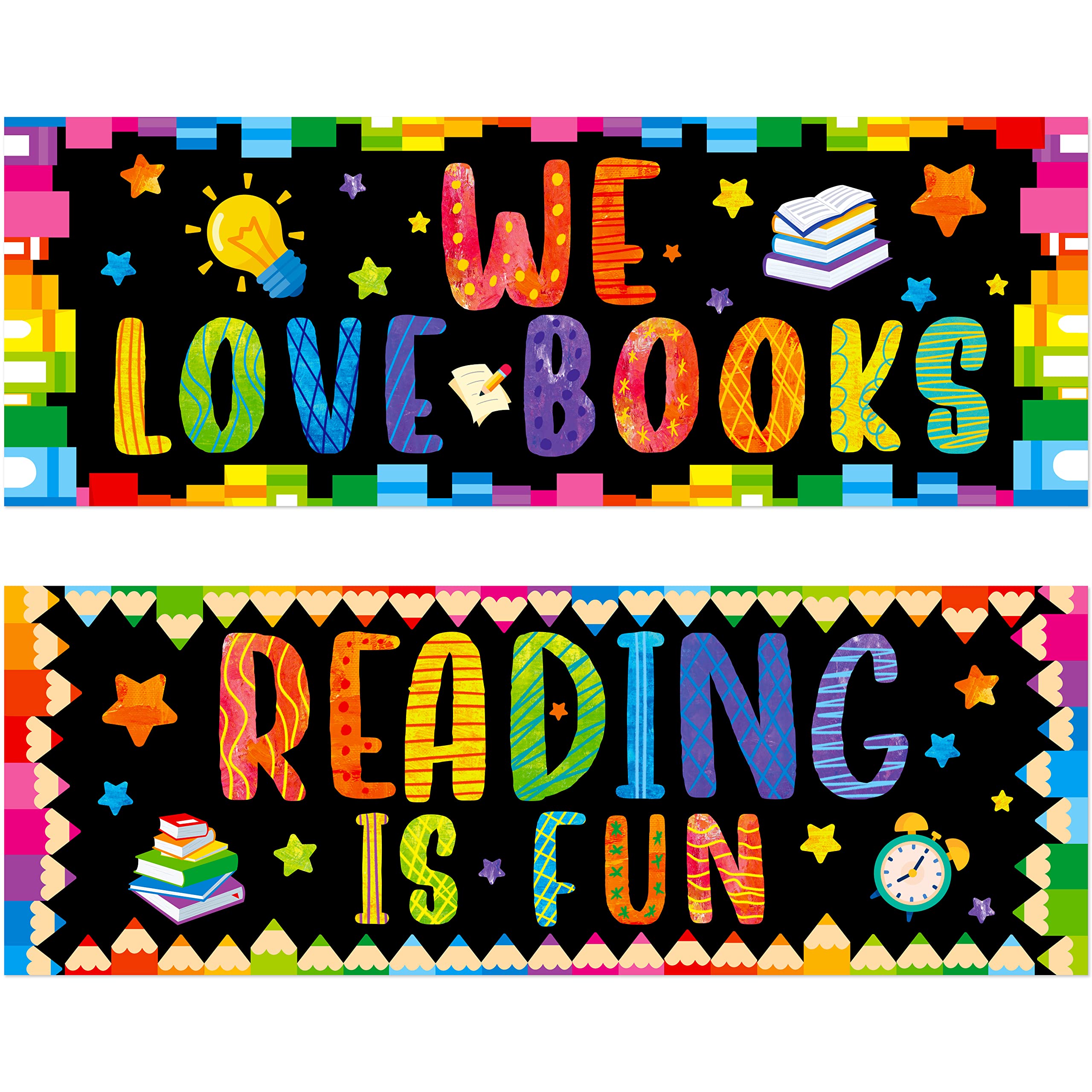 Classroom Banner Poster, 2 Pcs Inspirational Bulletin Board Decoration Colorful Wall Decor For School & Classroom Kindergarten P