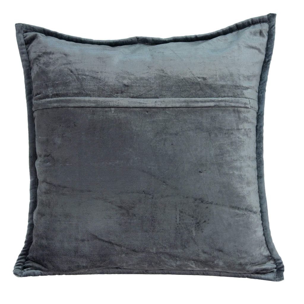 HomeRoots 50% Cotton, 50% Viscose 20' X 7' X 20' Transitional Charcoal Solid Quilted Pillow Cover with Poly Insert