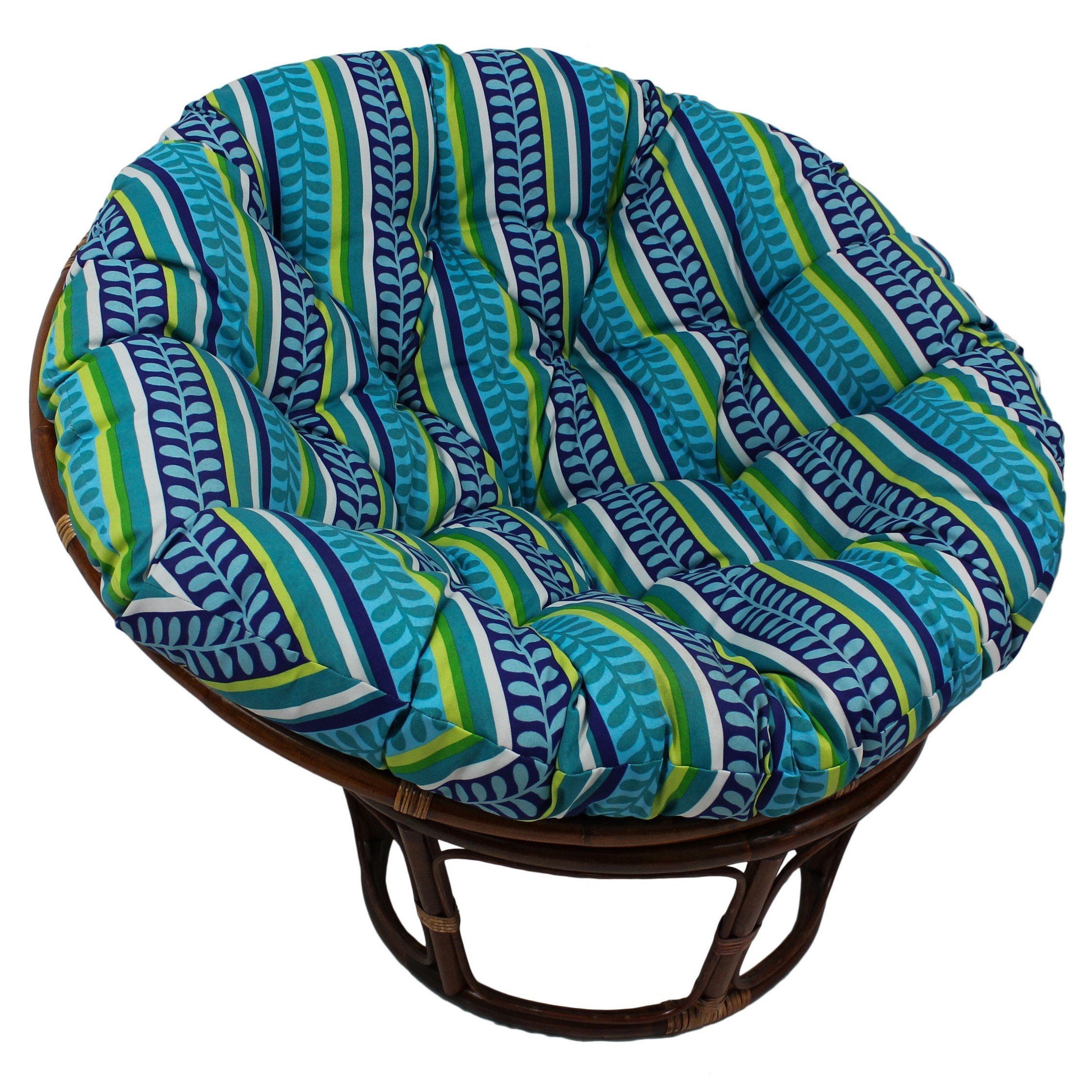 Blazing Needles Outdoor Spun Polyester Papasan Cushion, 1 Count (Pack Of 1), Pike Azure