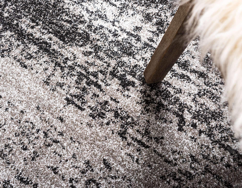 Unique Loom Del Mar Collection Area Rug - Lucille (6' 1'' Round, Dark Gray/ Ivory)