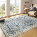 Distressed Carpet Multi Rug Blue Vintage Design Flower Area Rug 5x7 Cover Print Distressed Carpet Multi Rug Living Room Bedroom 