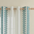 Boho Curtains 63 Inch Length 2 Panels Set Grommet Natural Linen Semi Sheer Curtains For Living Room Bedroom Privacy Vintage Bohe