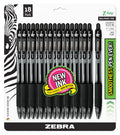 Zebra Pen Z-Grip Retractable Ballpoint Pen, Medium Point, 1.0Mm, Black, (Case Of 6 Packs, 108 Count Total)