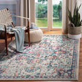 SAFAVIEH Madison Collection 3 Square Cream/Blue MAD473B Boho Chic Medallion Distressed Non-Shedding Living Room Bedroom Accent 