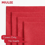Miulee Pack Of 4 Decorative Outdoor Throw Pillow Covers Linen Waterproof Pillow Covers Farmhouse Cushion Cases For Patio Garden Tent Balcony Couch Sofa18X18 Inch Red