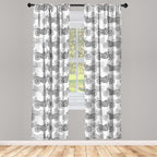 Ambesonne Motorcycle Window Curtains Pack Of 2, Realistic Grayscale Illustration Of Classic Motorcycles Many Details, Lightweigh
