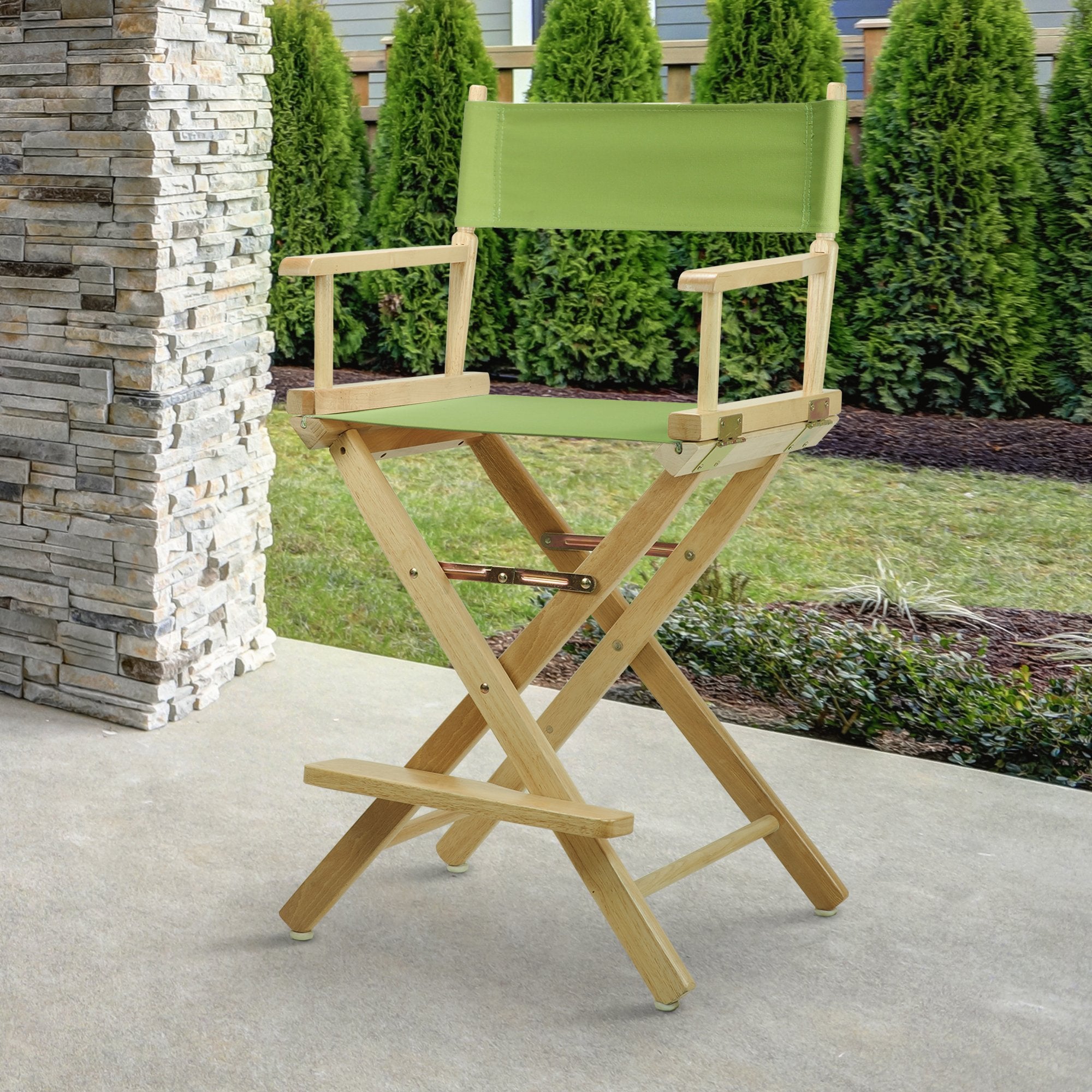 Casual Home 220-00/021-72 Director Chair 24&quot; - Counter Height Natural Frame/Lime Green Canvas