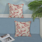 Fall Pillow Covers 18X18 Burgundy Red Pumpkin Decor Throw Pillows Case For Couch Maple Leaves Autumn Harvest Thanksgiving Farmho