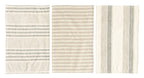 Creative Co-Op Tan & Grey Striped Cotton Tea Towels (Set Of 3 Pieces)
