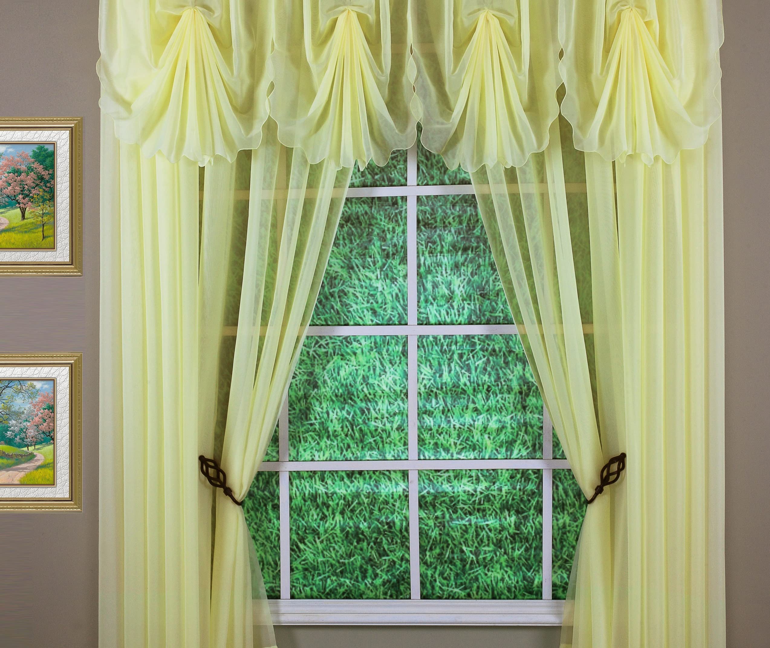 Today'S Curtain Emelia Original Voile Panel 95', Yellow, 60' W X 95' L