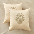 Home Centre Velin Baroque Set Of 2 Damask Embroidered Cushion Covers  40X40Cm