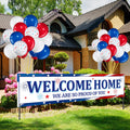 36 Pieces Welcome Home Banner Decoration Set, Large Fabric We Are So Proud of You Banner with 35 Pieces Latex Balloons for Deplo