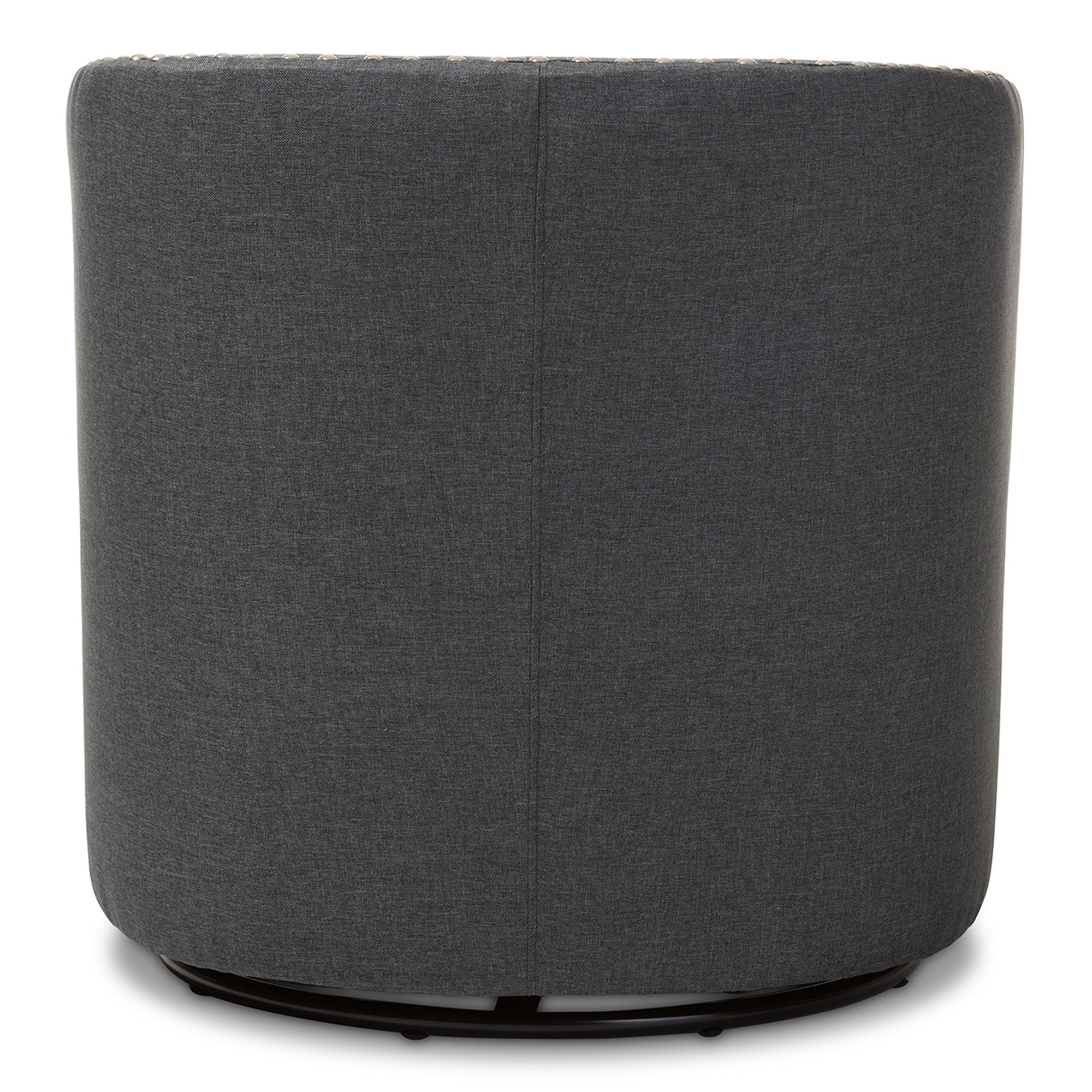 Baxton Studio Finley Mid Century Modern Fabric Upholstered Swivel Armchair, Grey