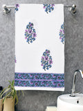 BLOCKS OF INDIA Cotton Hand Block Printed Waffle Fabric Towels (Style 10)