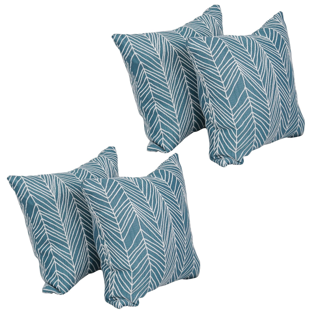 Blazing Needles Square Polyester Jacquard Throw Pillows, 17", Demeter Caspia 4 Count