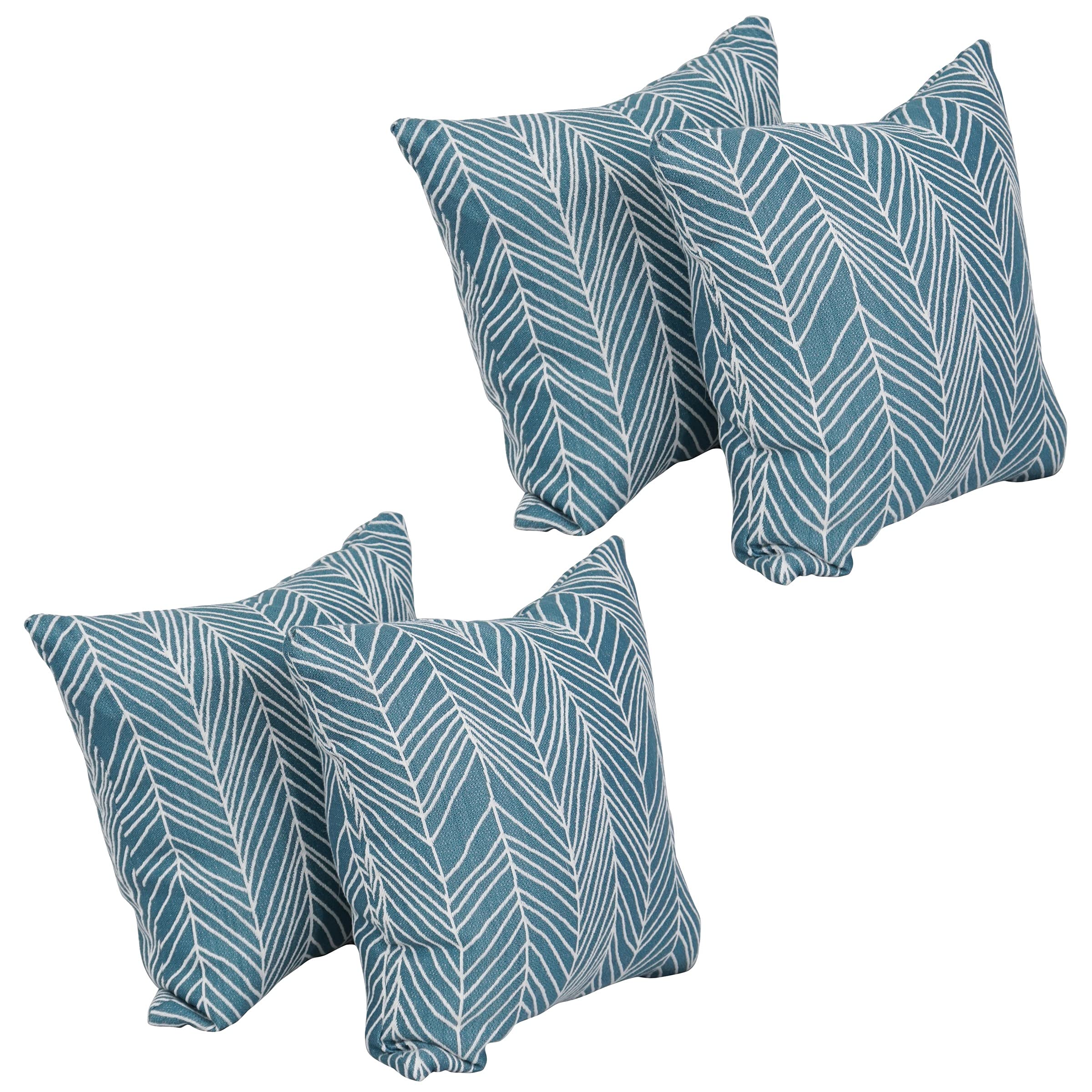 Blazing Needles Square Polyester Jacquard Throw Pillows, 17", Demeter Caspia 4 Count