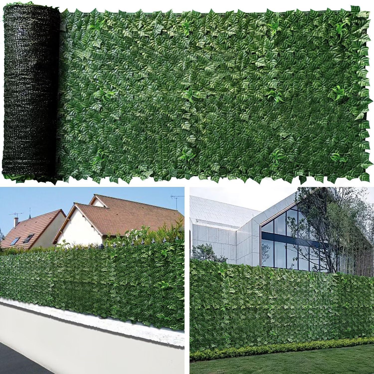 Artificial Ivy Fence Privacy Screen With Mesh Back, 39'' X 158'' Faux Ivy Vine Leaf Fence Panels, Balcony Privacy Screen, Hedge