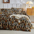 Mixinni Duvet Cover Full Size, Cotton Percale Farmhouse Bedding Sets Soft Aesthetic Flowers Plants Comforter Cover For All Seaso