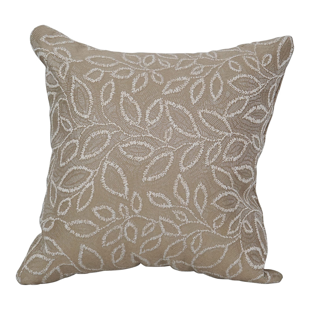 Blazing Needles Square Polyester Jacquard Throw Pillow, 17", Florian Camel