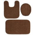 Garland Rug Gramercy Plush Polypropylene Washable Bath Rug Set, 3 Piece (Toilet Lid Cover, Contour Rug, 20 x34 Bath Rugs) Cinna