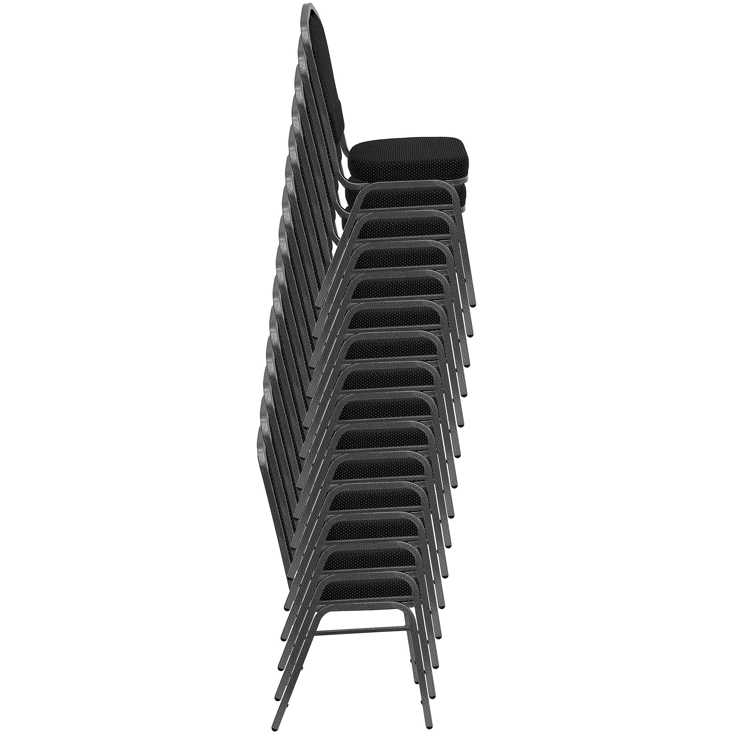 Flash Furniture Hercules Series Crown Back Stacking Banquet Chair In Green Fabric - Gold Vein Frame
