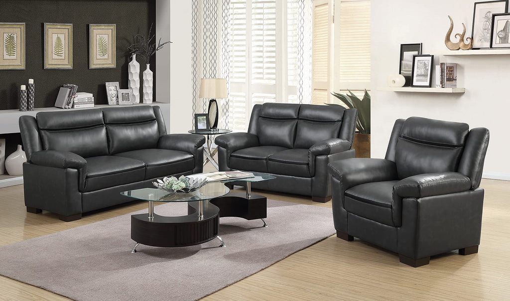 Coaster Furniture Sofa Gray Faux Leather Polyurethane 506591