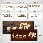 Personalized Mama Bear & Cubs Sign With Names - Up To 5 Cubs - 10 Colors & 6 Font Options, Custom Mama Bear Sign, Gift For Mom F