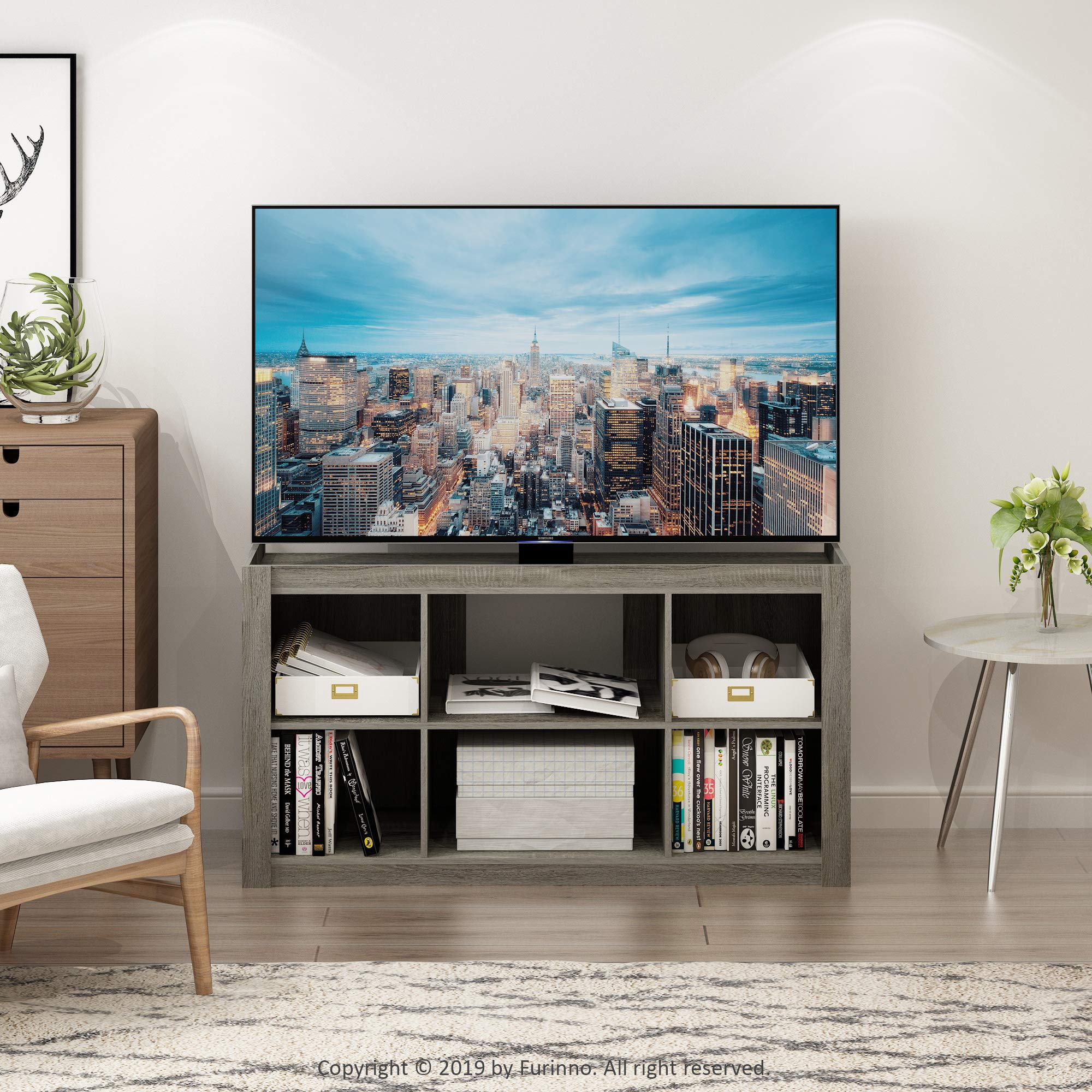 Furinno Fowler Multipurpose Tv Stand Bookshelves