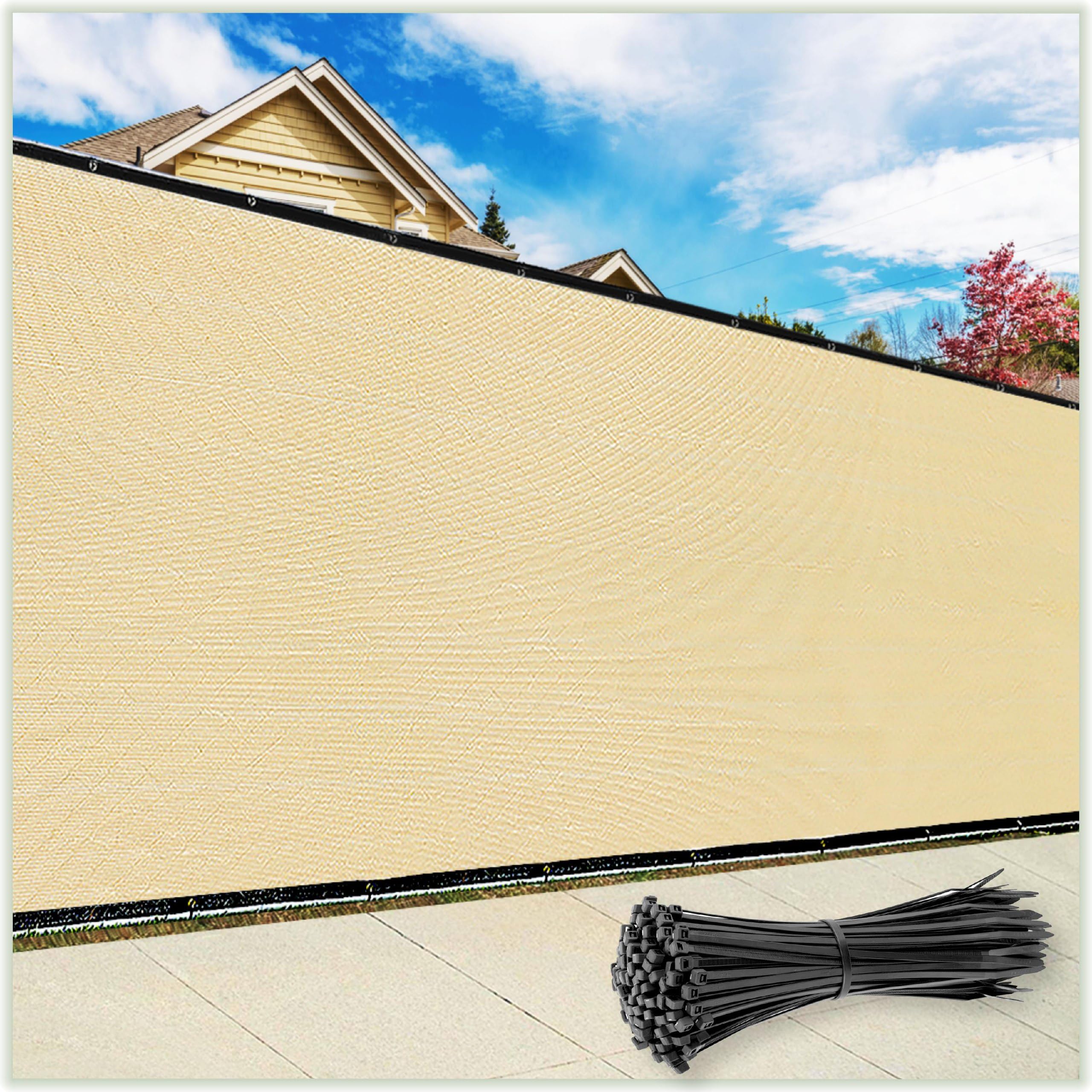 ColourTree Customized Size Fence Screen Privacy Screen Beige 4 x 57 - Commercial Grade 170 GSM - Heavy Duty - 3 Years Warranty