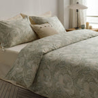 Heimenaogo Luxurious Egyptian Cotton Duvet Cover Set, California King Size Sateen Weave With Silky Soft Boho Style, Zipper Closu
