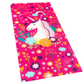 Softerry Love Unicorn Beach Towel Pink Fantasy Rainbow 30 x 60 inches 100% Cotton Velour (30 x 60, Pink)