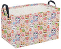 Sanjiaofeng Rectangular Easter Basket Eggs Storage Bins,Cute Storage Basket with Handles.Clothers,Books,Kid's Gifts Bins. (Pink 