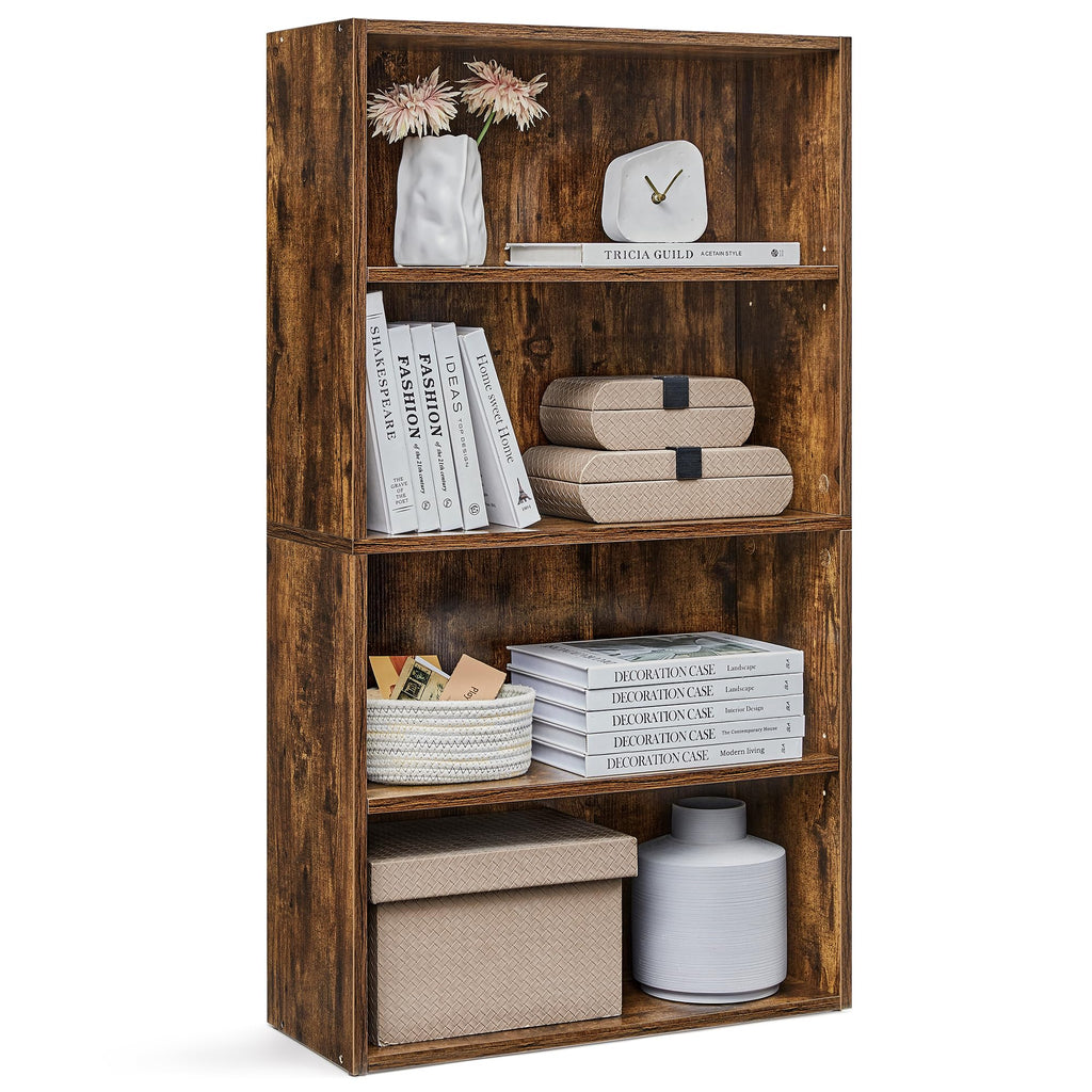 Vasagle Bookshelf, 23.6 Inches Wide, 4-Tier Open Bookcase With Adjustable Storage Shelves, Floor Standing Unit, Rustic Brown Ulbc164X01